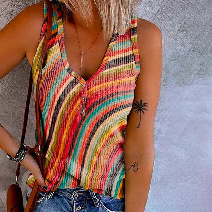 Corinne | Gestreepte gebreide tanktop - Image 2