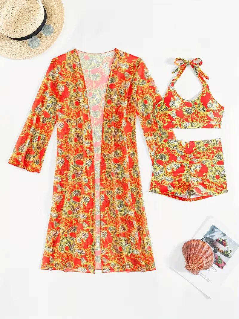 Cover-up met halternek en shorts - Image 16