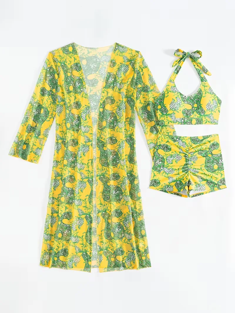 Cover-up met halternek en shorts - Image 35