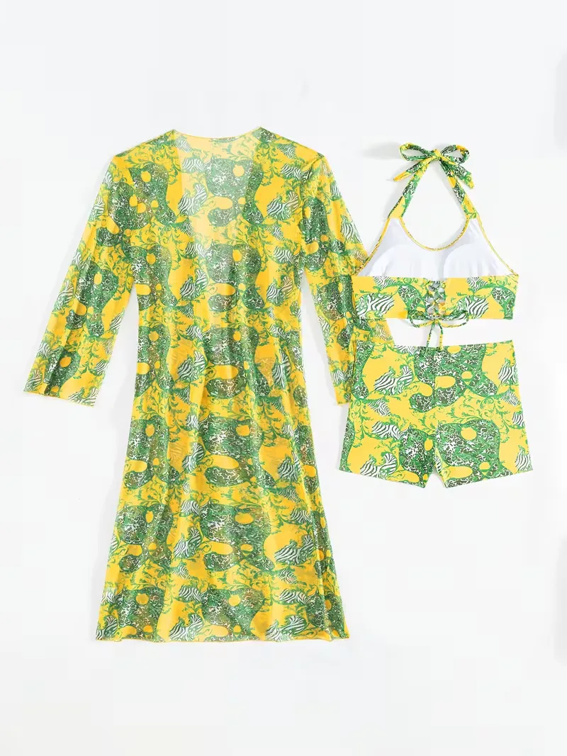 Cover-up met halternek en shorts - Image 36