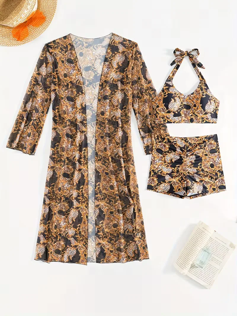 Cover-up met halternek en shorts - Image 43