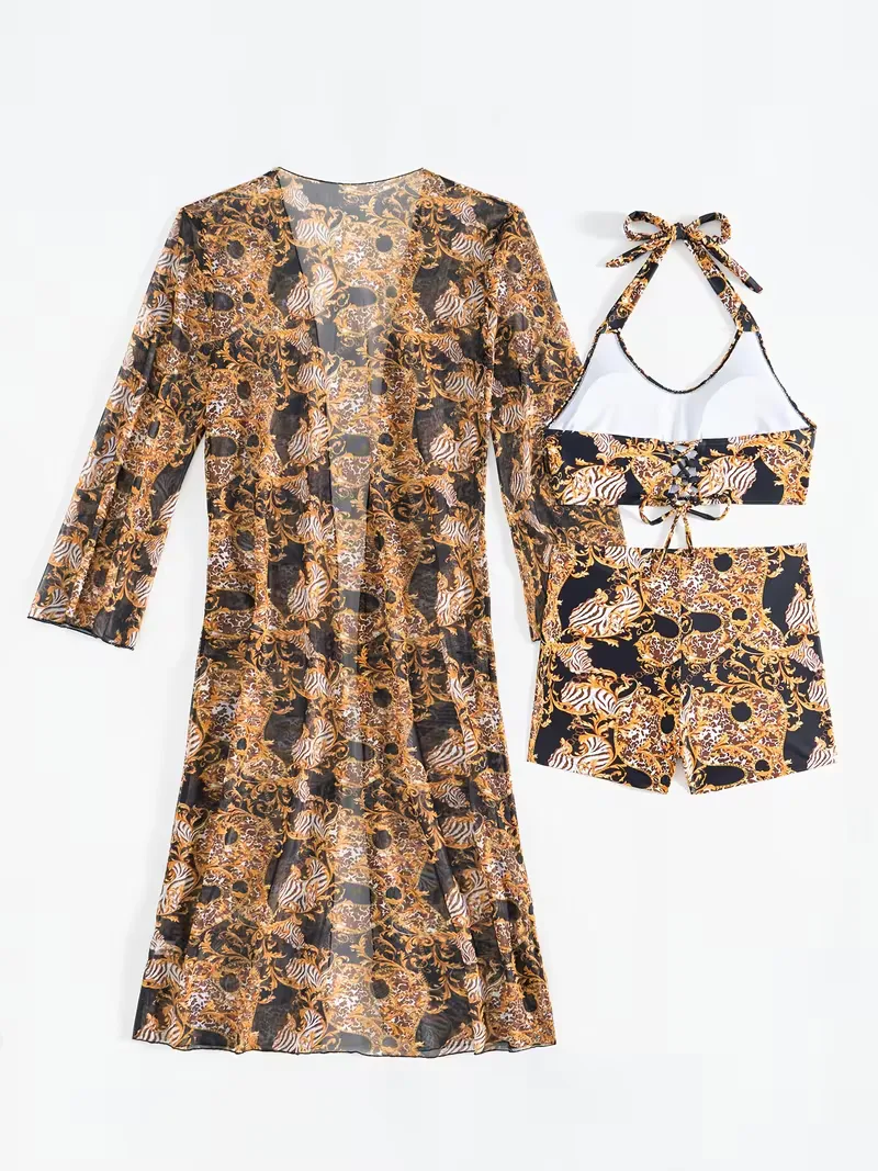 Cover-up met halternek en shorts - Image 44