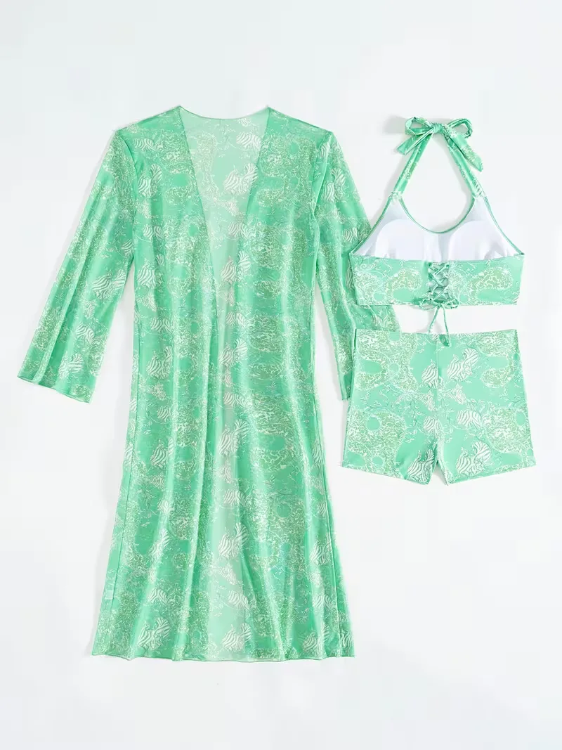 Cover-up met halternek en shorts - Image 6