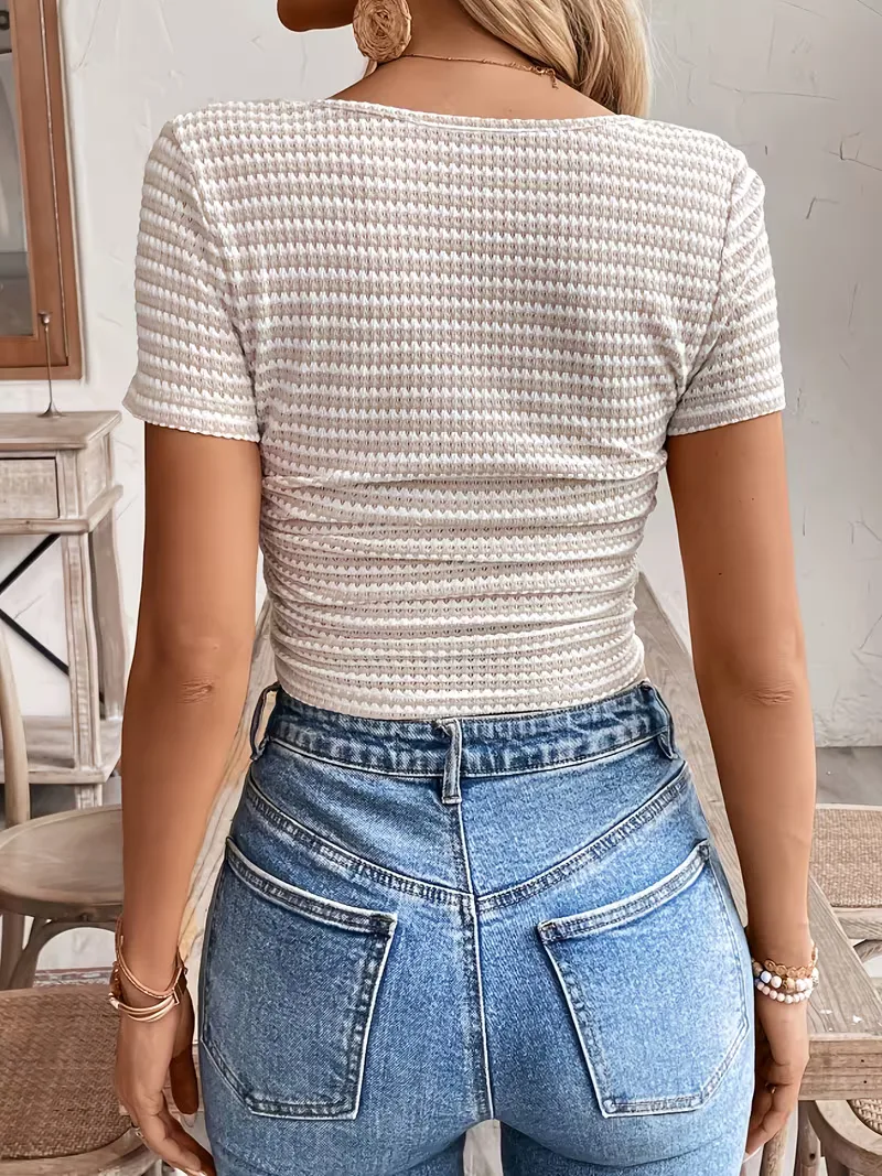Crop top met gestreept patroon - Image 5