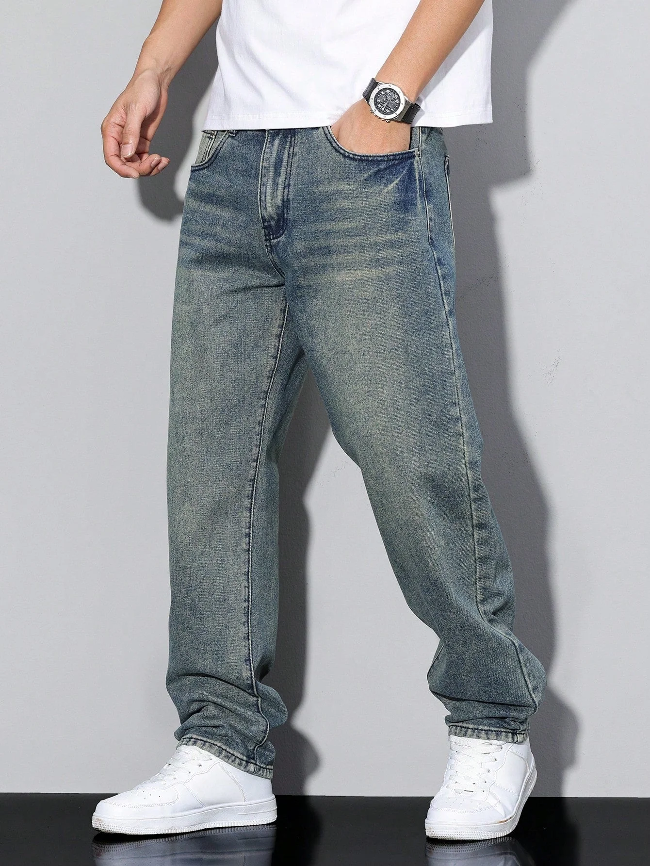 Daan | Effen kleur casual heren jeans - Image 17
