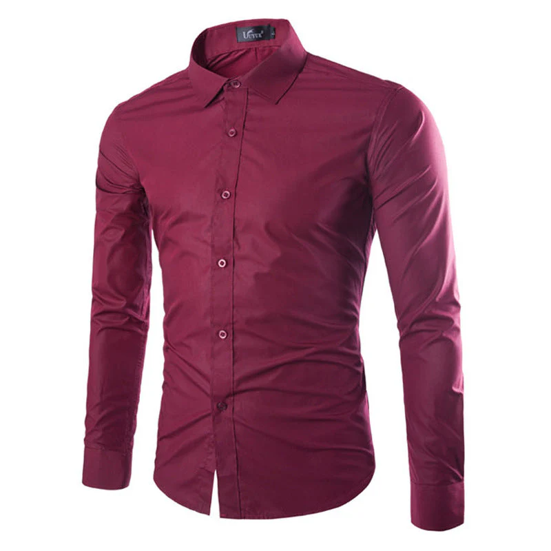 Daan | Effen zwart slim fit heren overhemd - Image 4