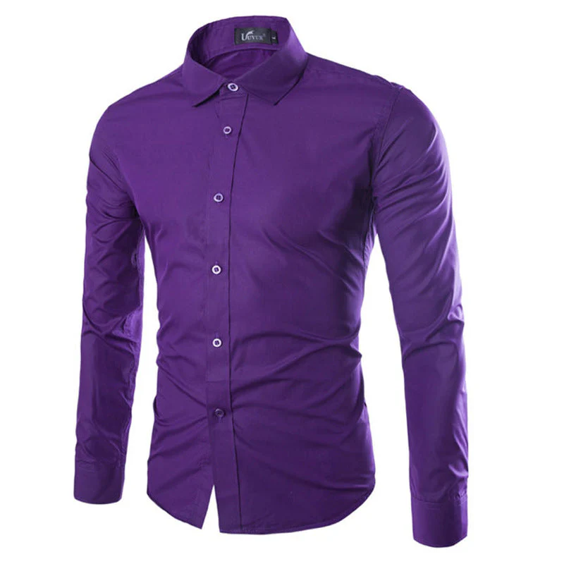 Daan | Effen zwart slim fit heren overhemd - Image 5