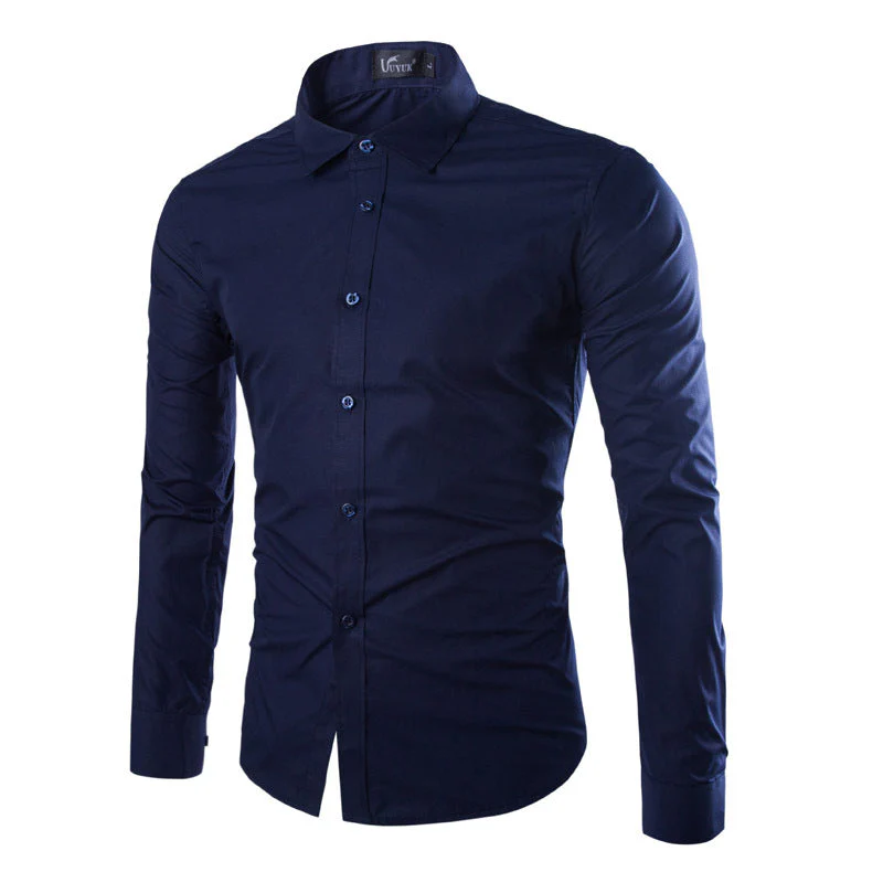 Daan | Effen zwart slim fit heren overhemd - Image 7