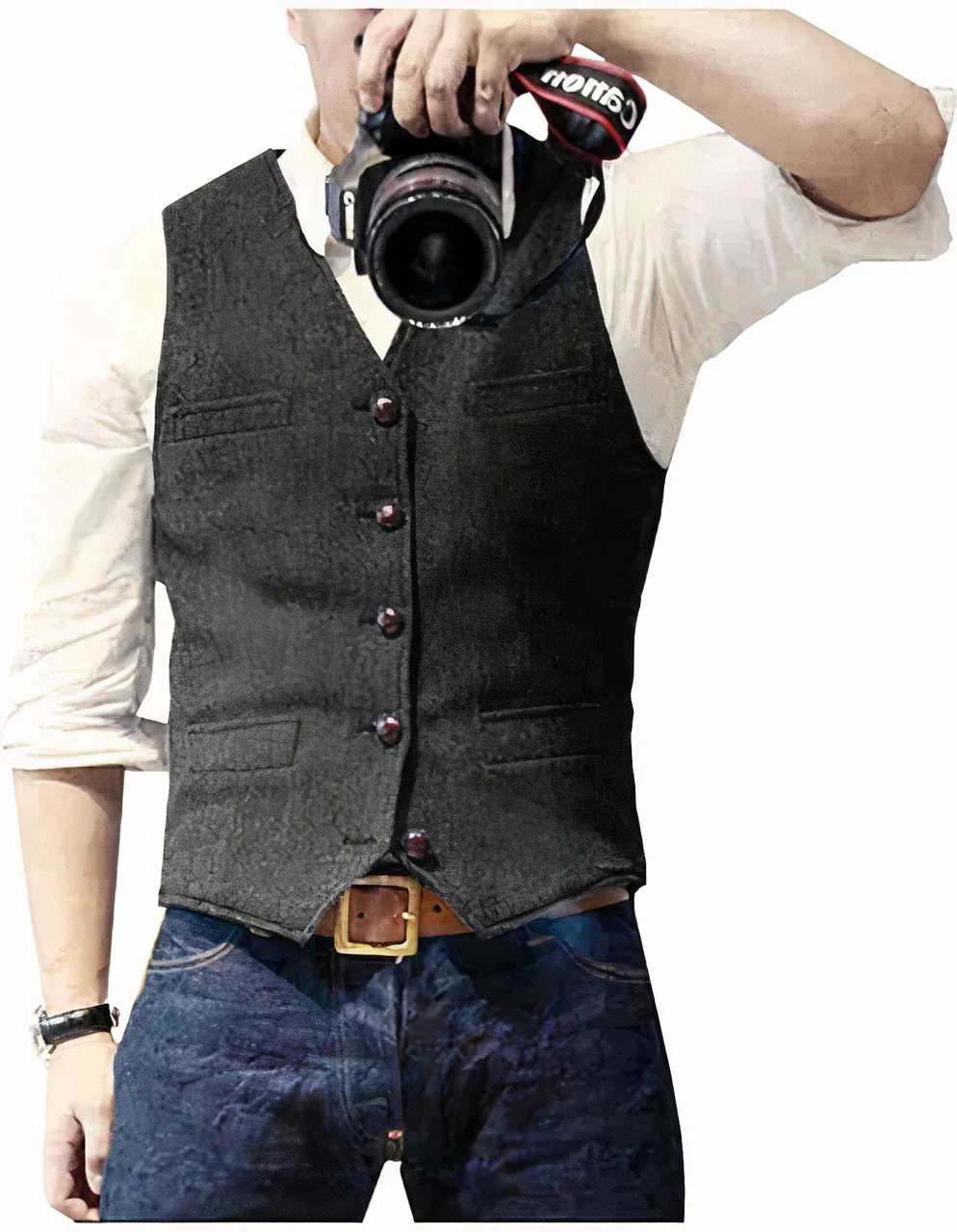 Daan | Stijlvol heren gilet met knopen - Image 2