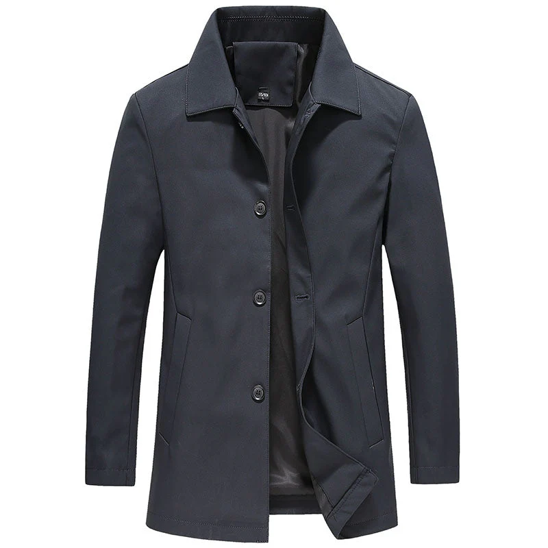 Daan | Winddichte fleece lange jas in effen kleur - Image 3