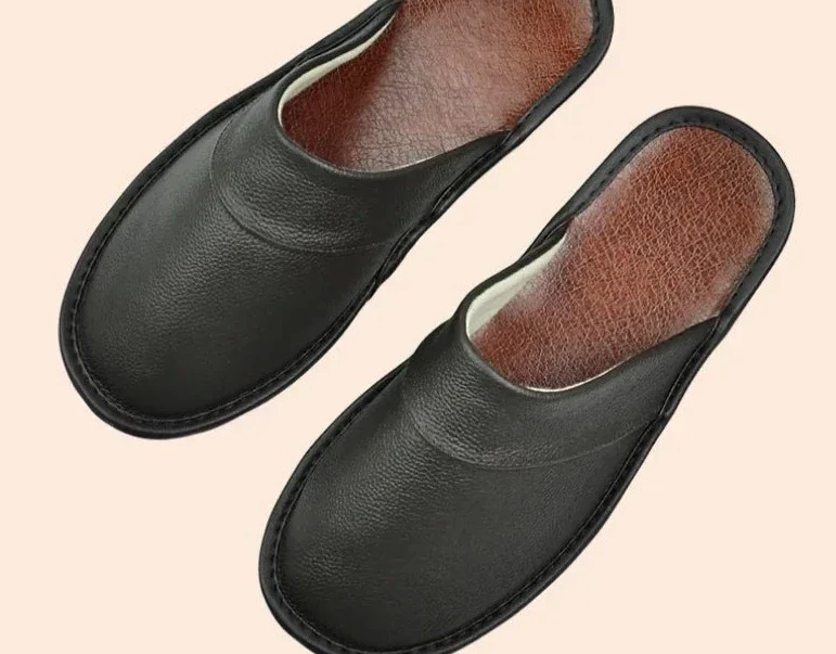 Daan | Zwarte leren heren pantoffels - Image 3