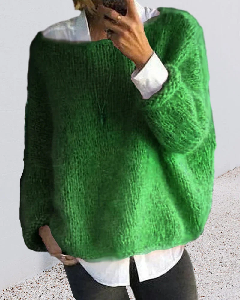 Danique Mell | Effen offshoulder pluizige trui - Image 10