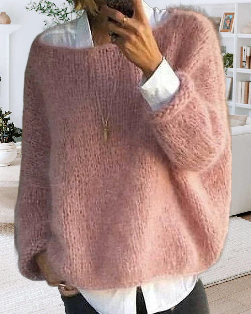 Danique Mell | Effen offshoulder pluizige trui - Image 2