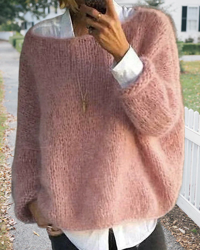 Danique Mell | Effen offshoulder pluizige trui - Image 3