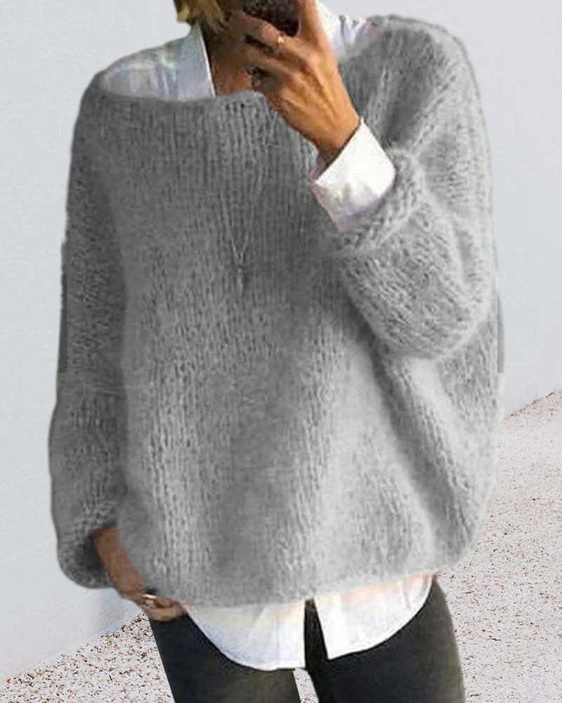 Danique Mell | Effen offshoulder pluizige trui - Image 6