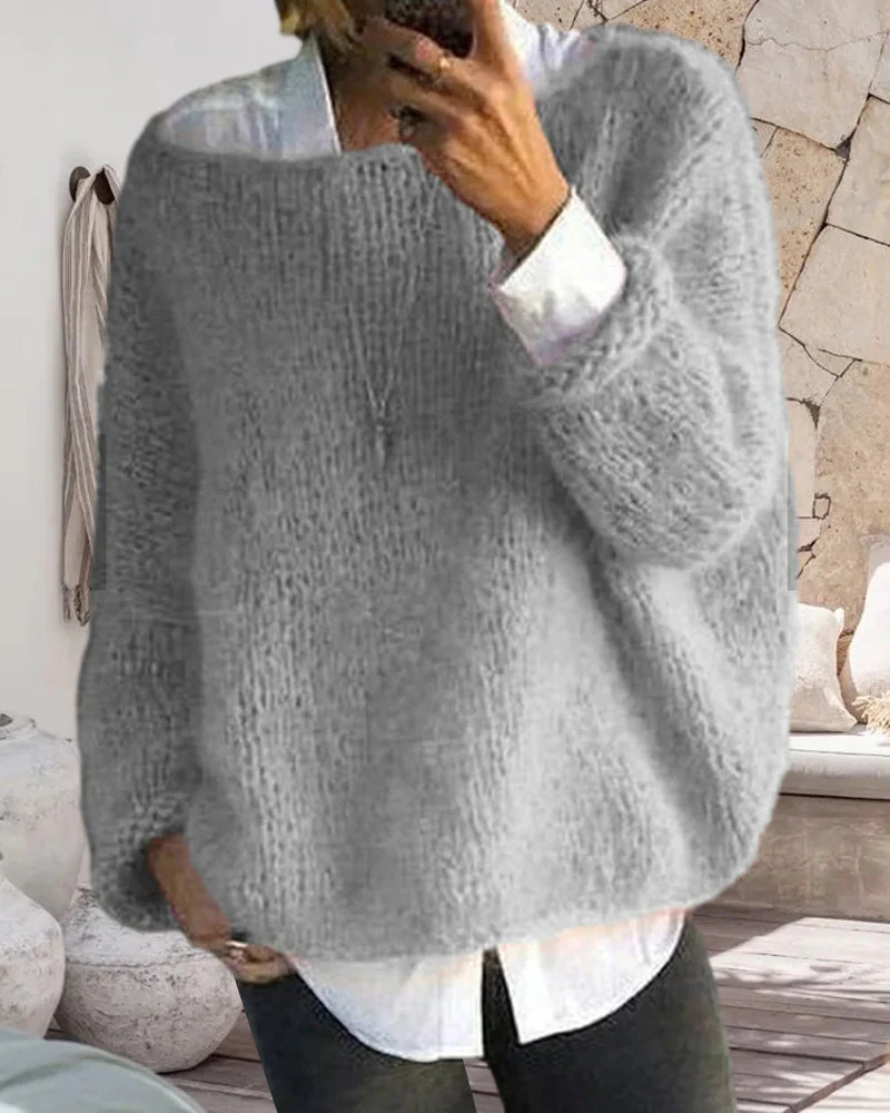 Danique Mell | Effen offshoulder pluizige trui - Image 7