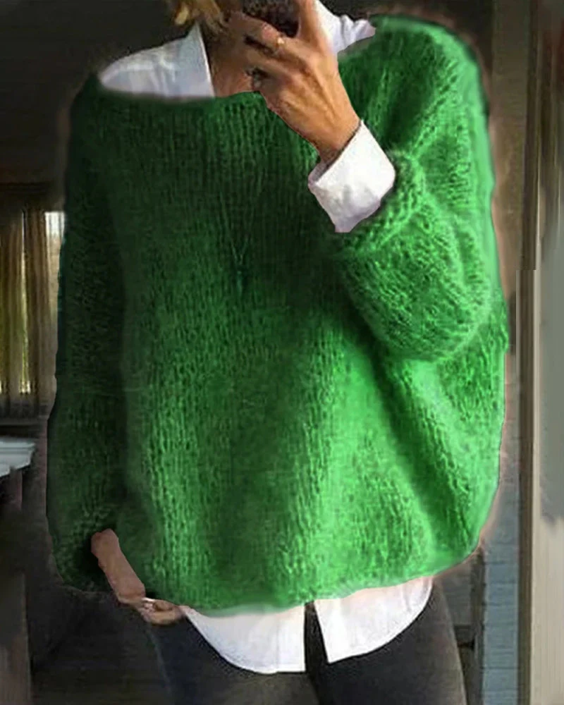Danique Mell | Effen offshoulder pluizige trui - Image 8