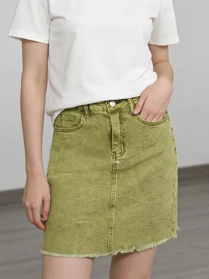 Denim rok met hoge taille - Image 7