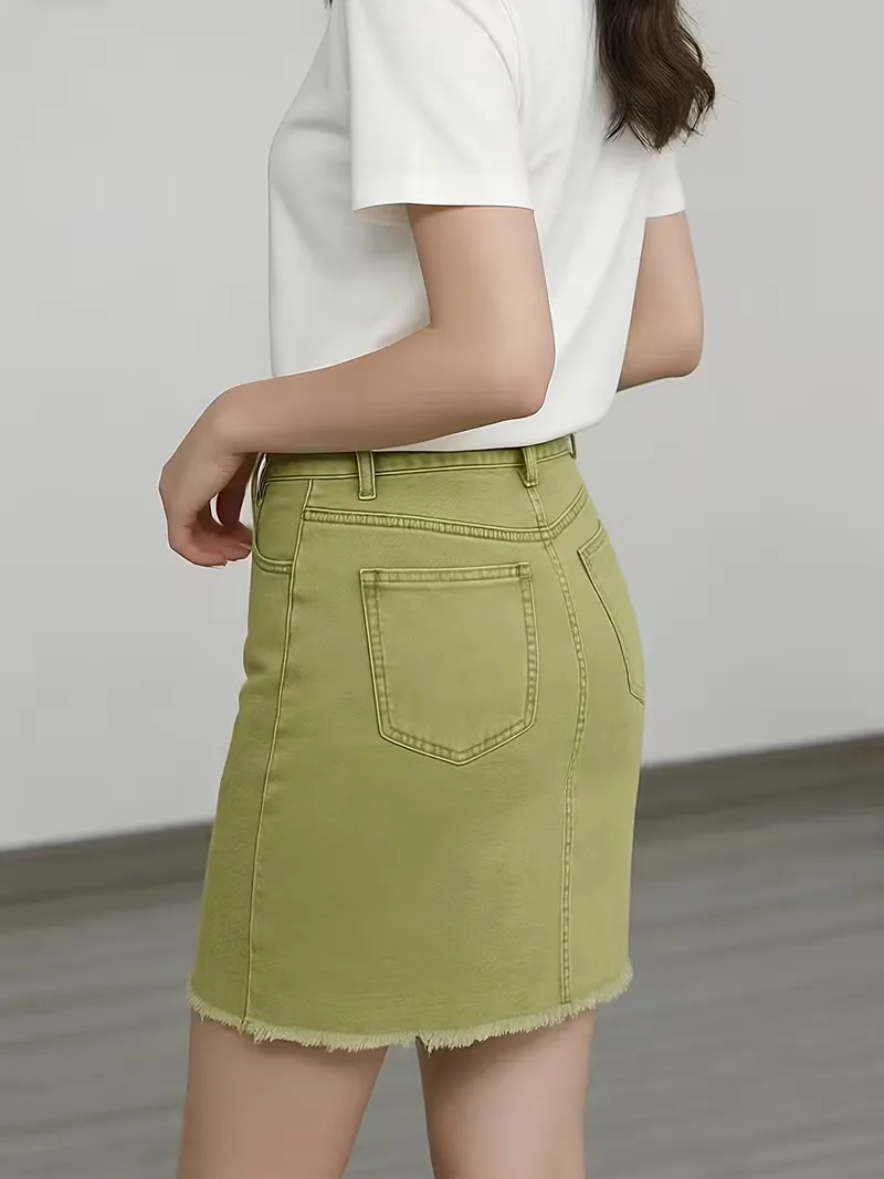 Denim rok met hoge taille - Image 9