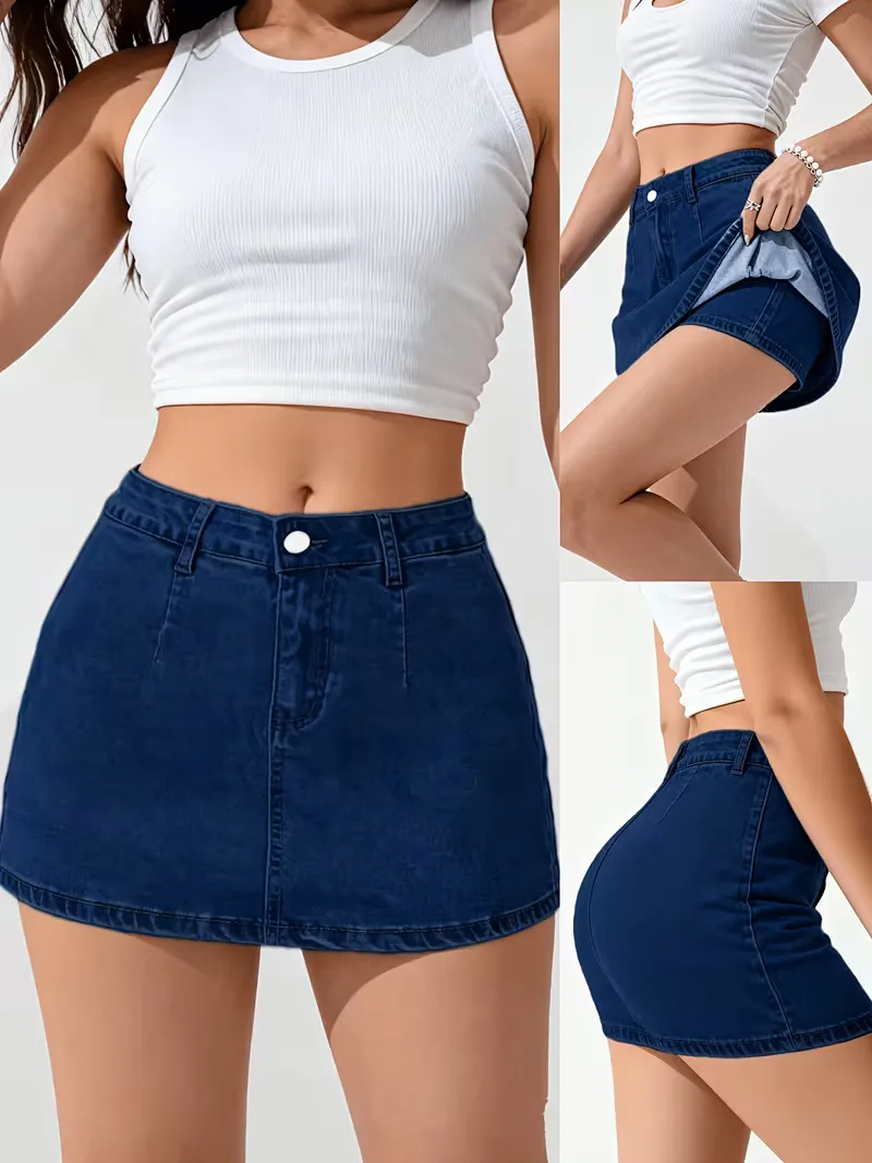 Denim rok met hoge taille - Image 11