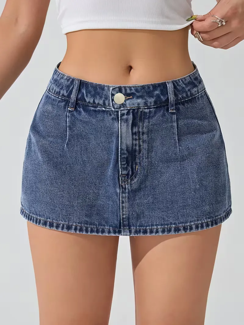Denim rok met hoge taille - Image 4