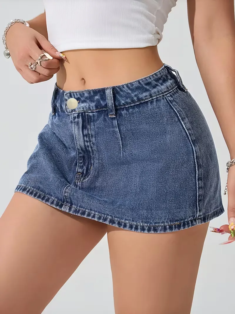 Denim rok met hoge taille - Image 5