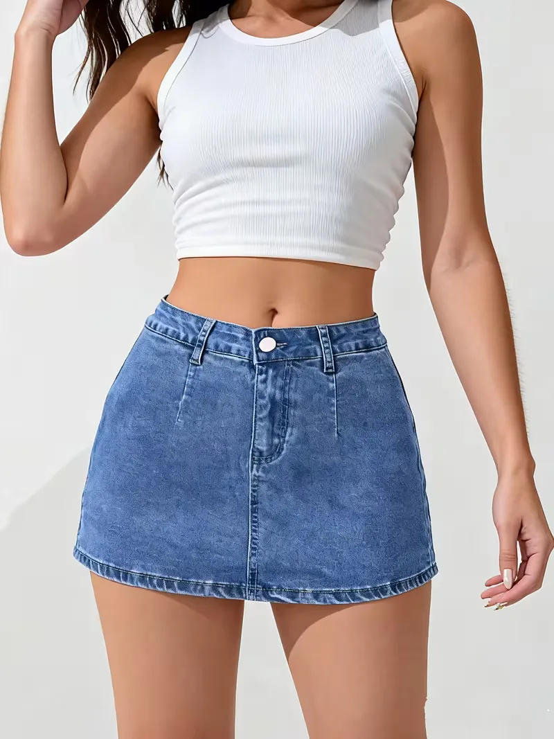 Denim rok met hoge taille - Image 8