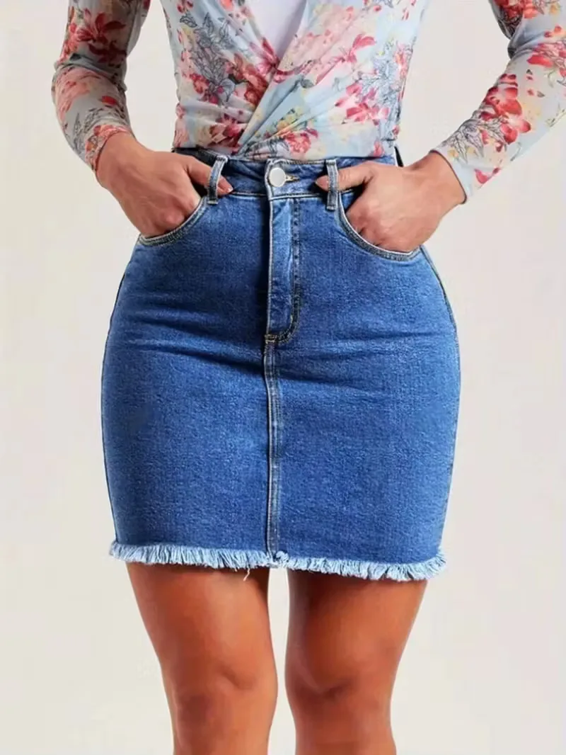 Denim rok met hoge taille - Image 10