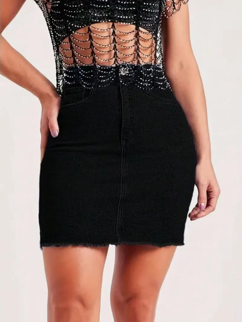 Denim rok met hoge taille - Image 13