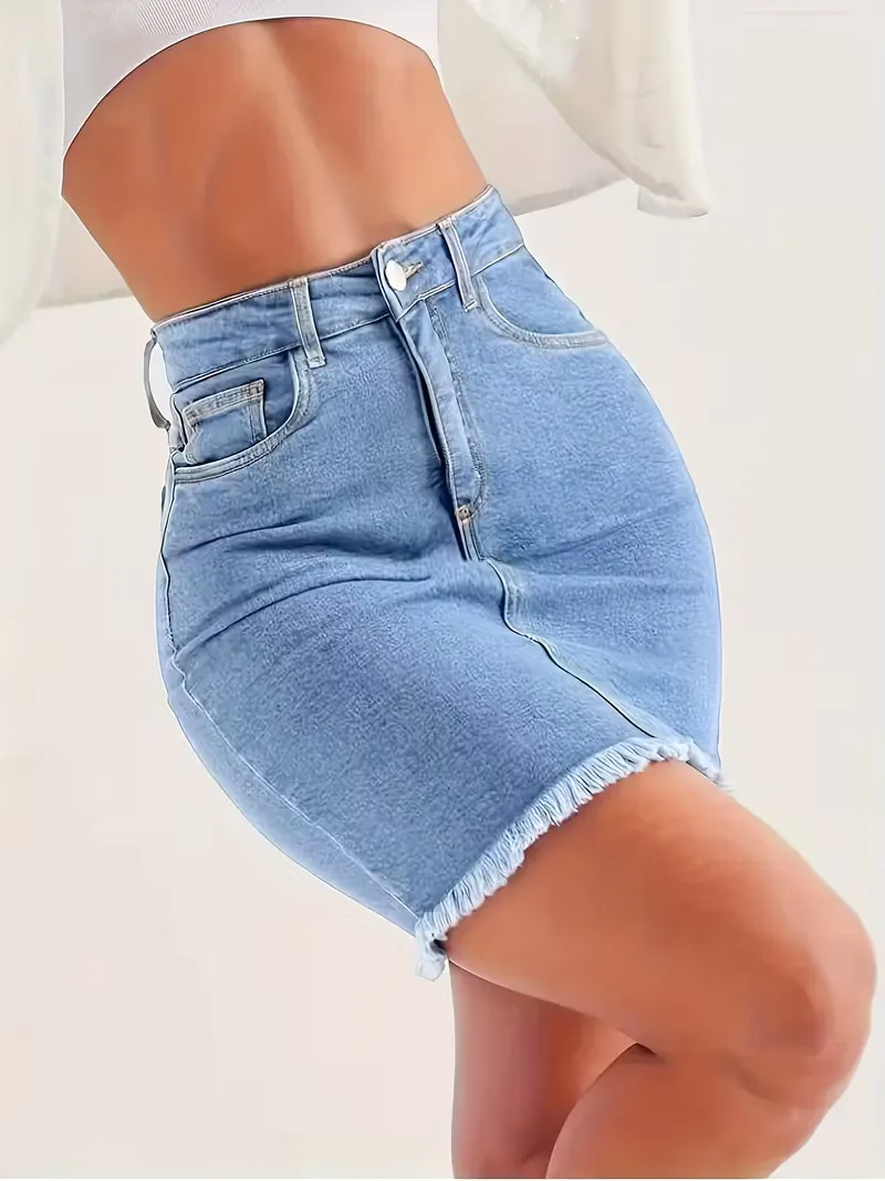 Denim rok met hoge taille - Image 4