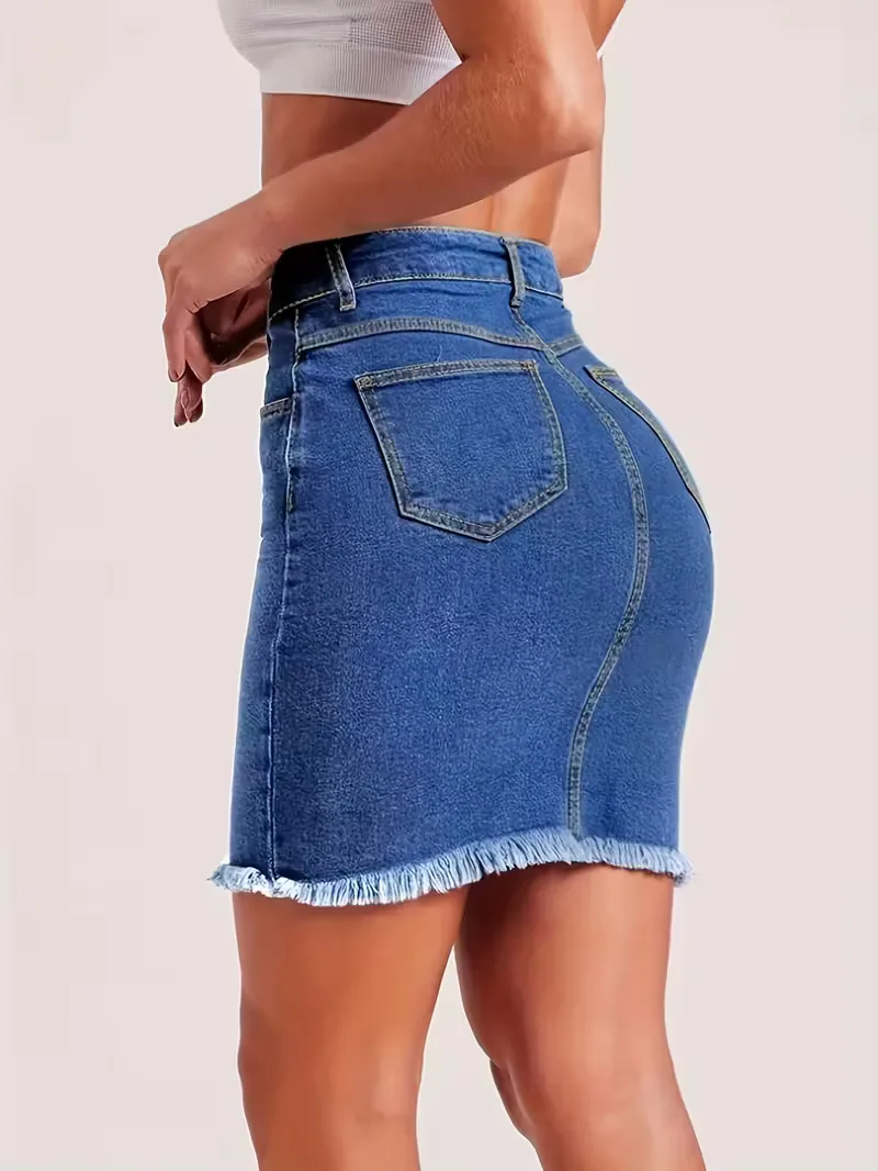 Denim rok met hoge taille - Image 7