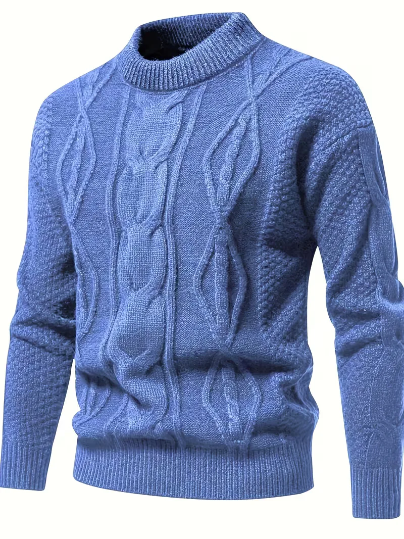 Dik gebreide trui met jacquard patroon - Image 25