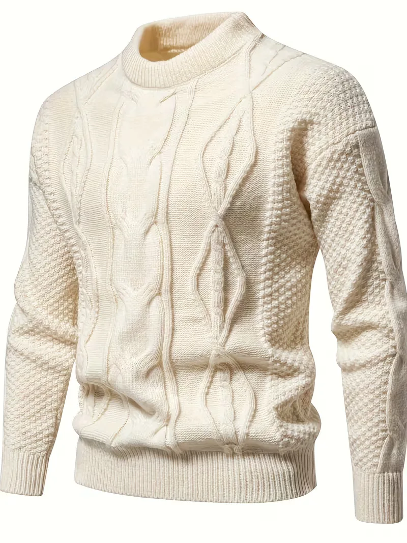 Dik gebreide trui met jacquard patroon - Image 4