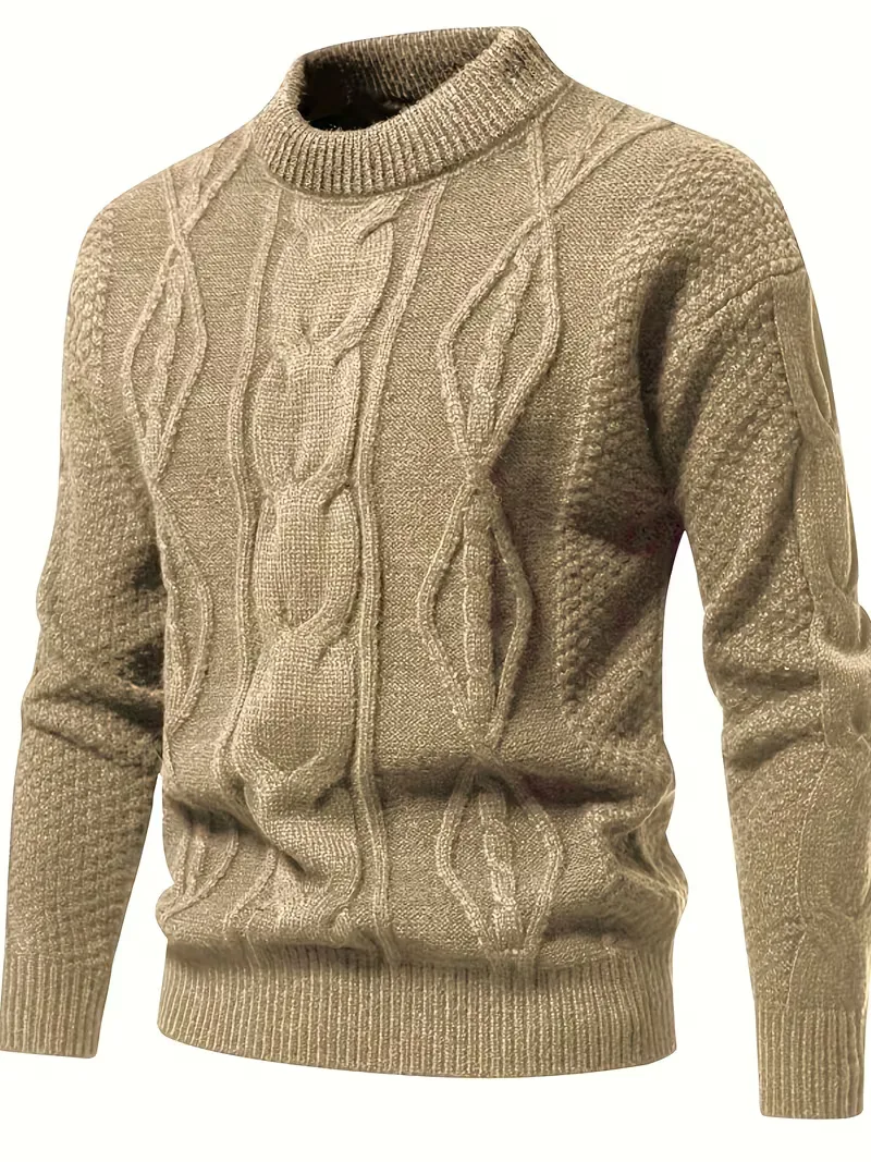 Dik gebreide trui met jacquard patroon - Image 7