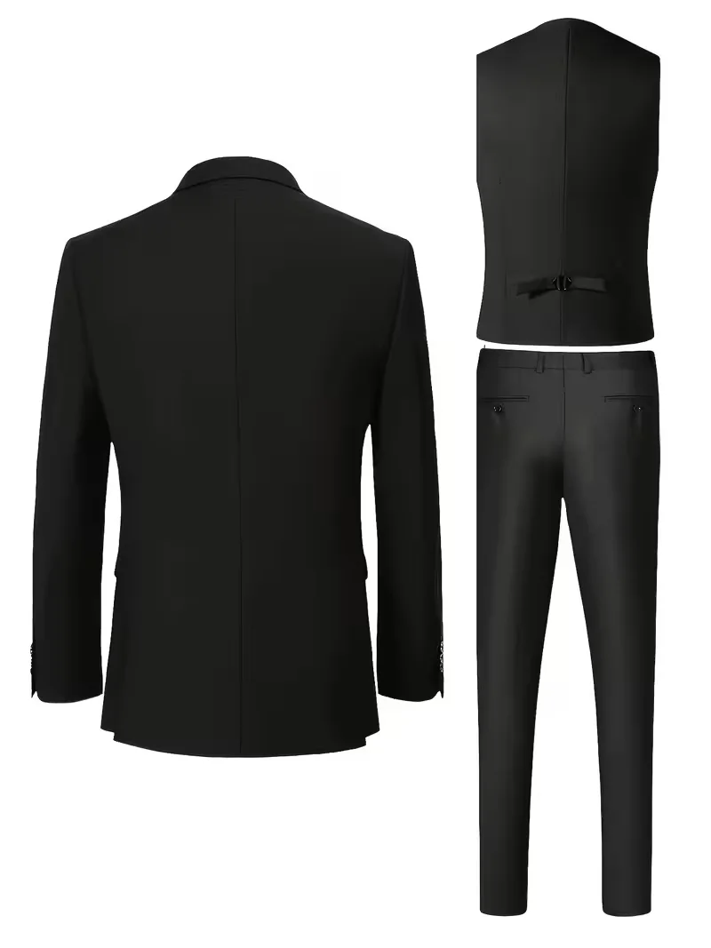 Driedelig heren pak met slim fit en glanzende afwerking - Image 14