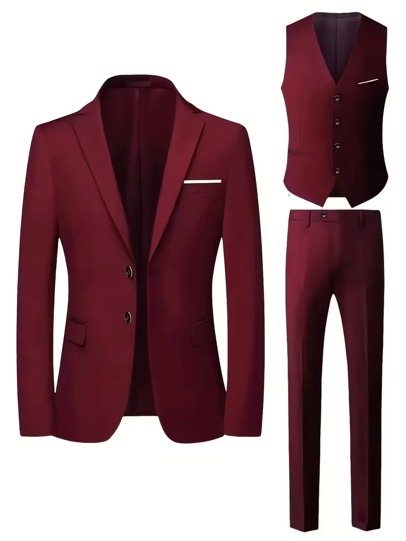Driedelig heren pak met slim fit en glanzende afwerking - Image 8