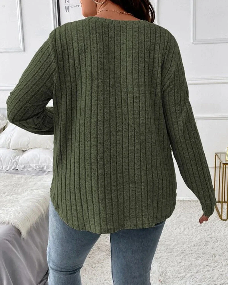 Effen kleur trui met lange mouwen - Image 13