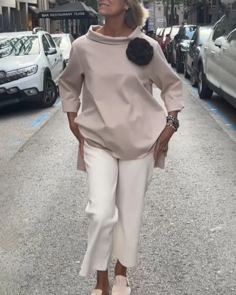 Elegante blouse met een onregelmatige snit en lange mouwen - Image 4