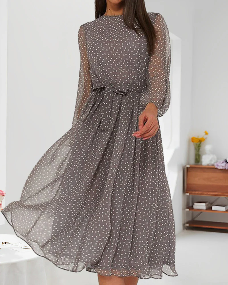 Isabelle | Elegante losse jurk met stippen - Image 3
