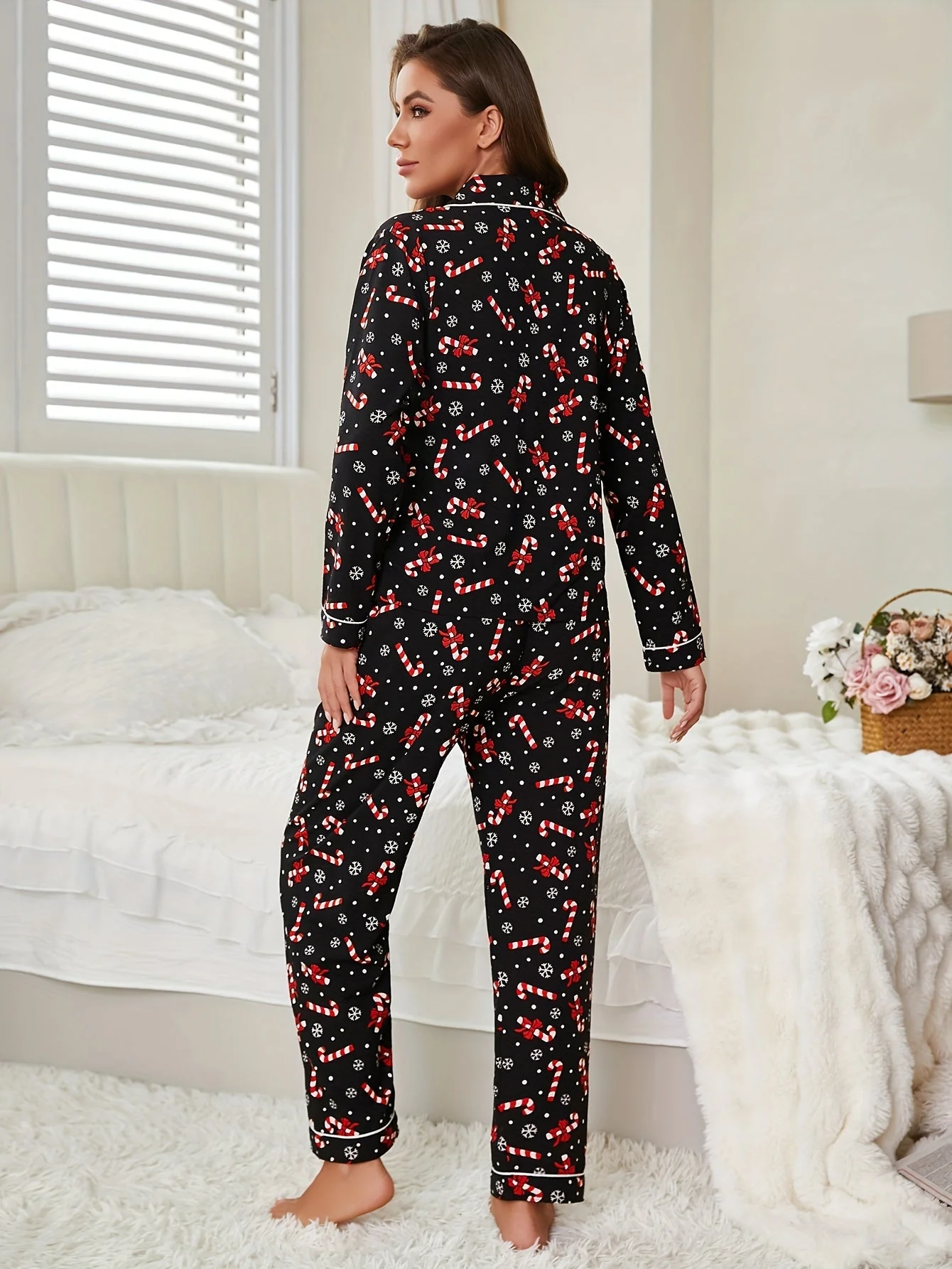 Elise | 2-delige herfst- en winterpyjama's met bloemenprint - Image 3
