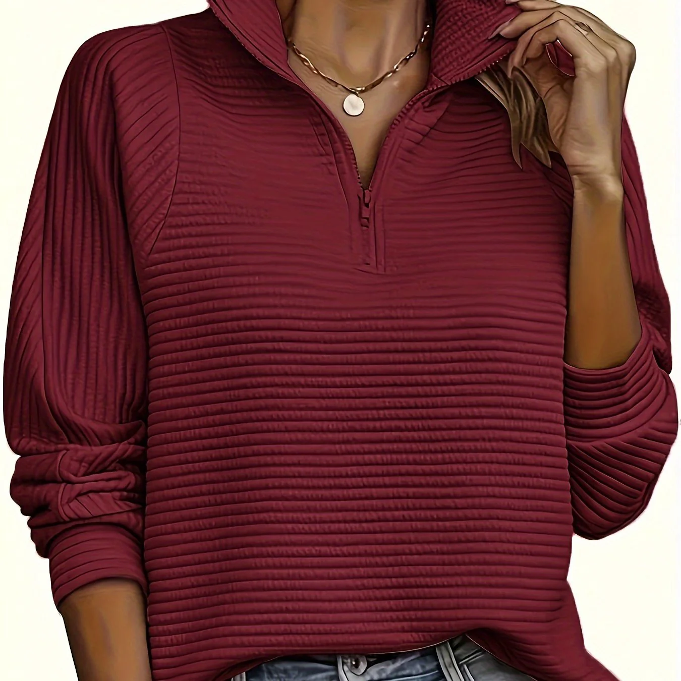 Elise | Casual sweatshirt met lange mouw en textuur - Image 13