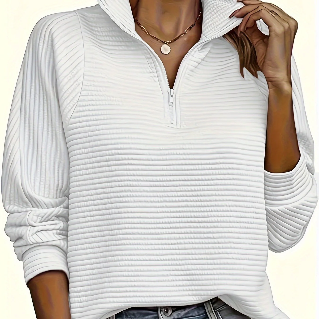 Elise | Casual sweatshirt met lange mouw en textuur - Image 14
