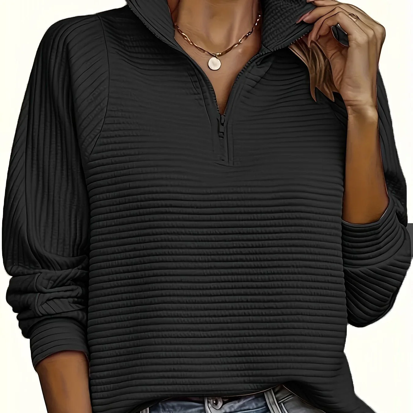 Elise | Casual sweatshirt met lange mouw en textuur - Image 16