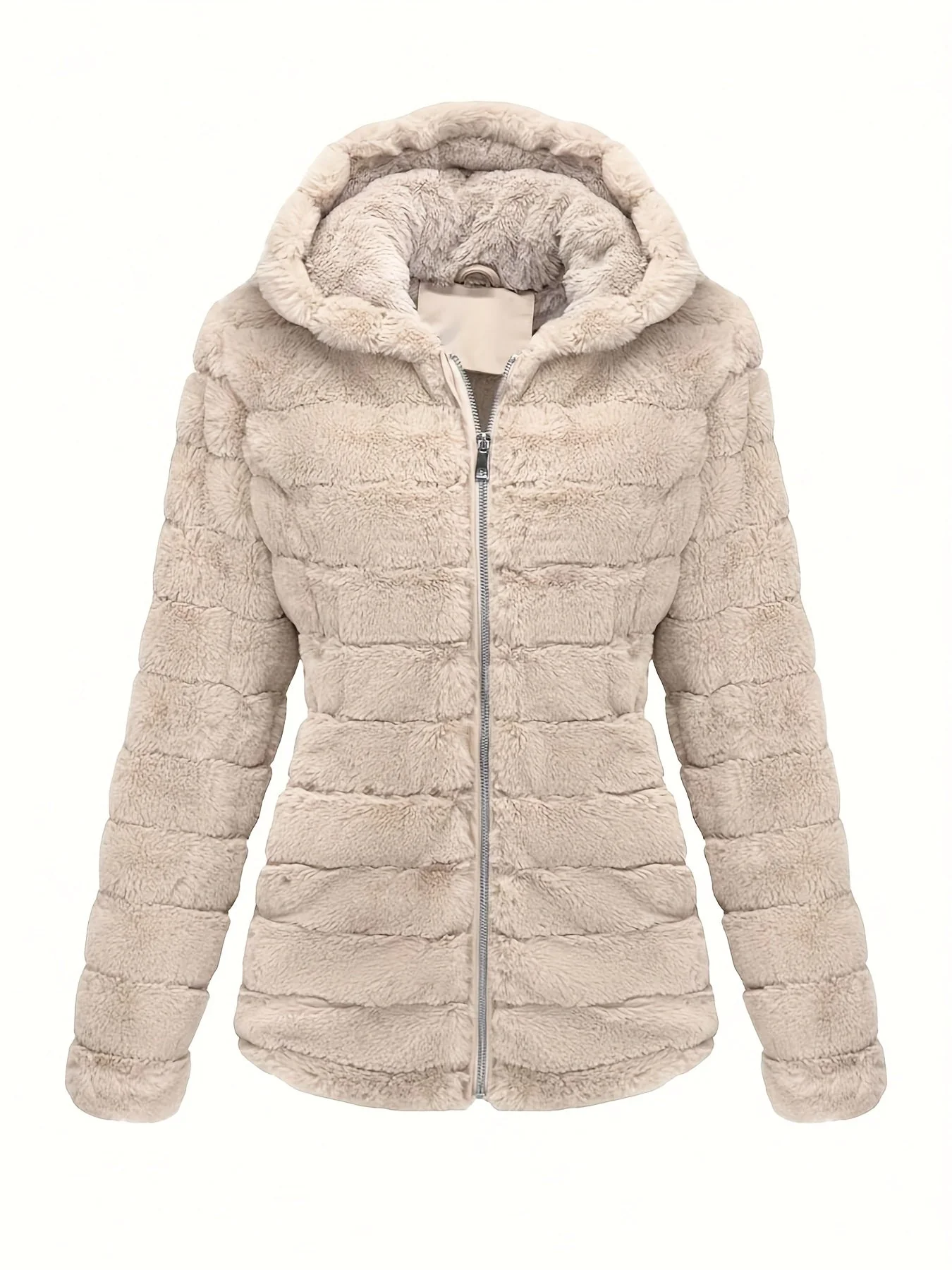 Elise | Stijlvolle effen kleur teddy jas
