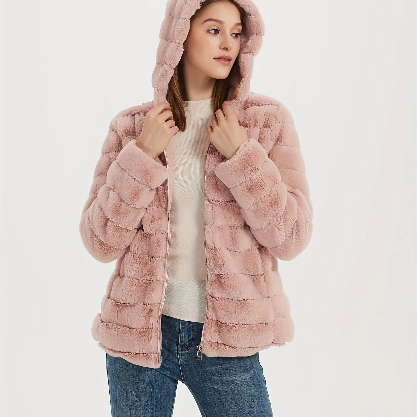 Elise | Stijlvolle effen kleur teddy jas - Image 16