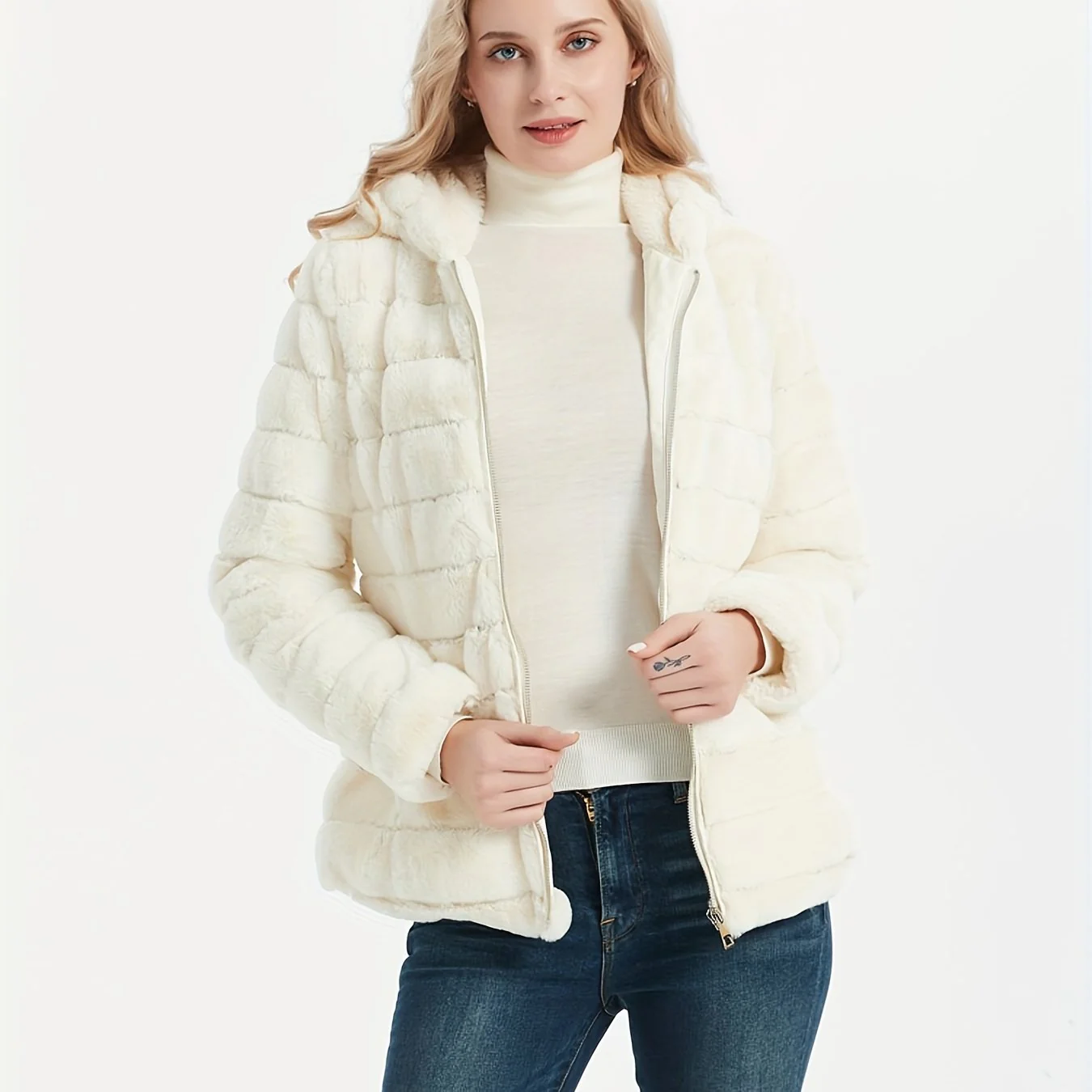 Elise | Stijlvolle effen kleur teddy jas - Image 6