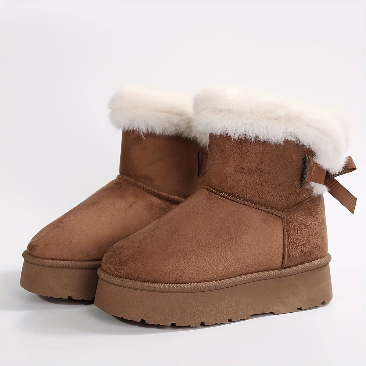 Ella | Pluizig gevoerde winterlaarzen met effen kleur - Image 11