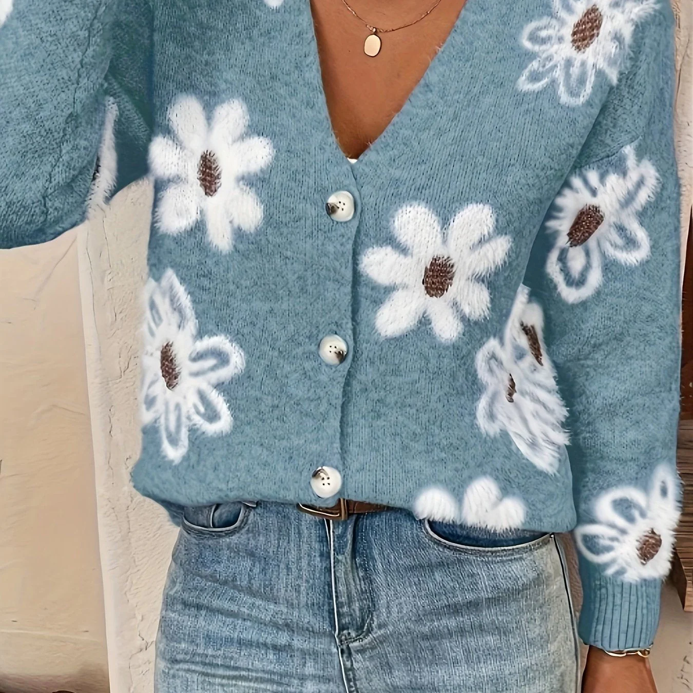 Emma | Bloemenpatroon cardigan trui - Image 11