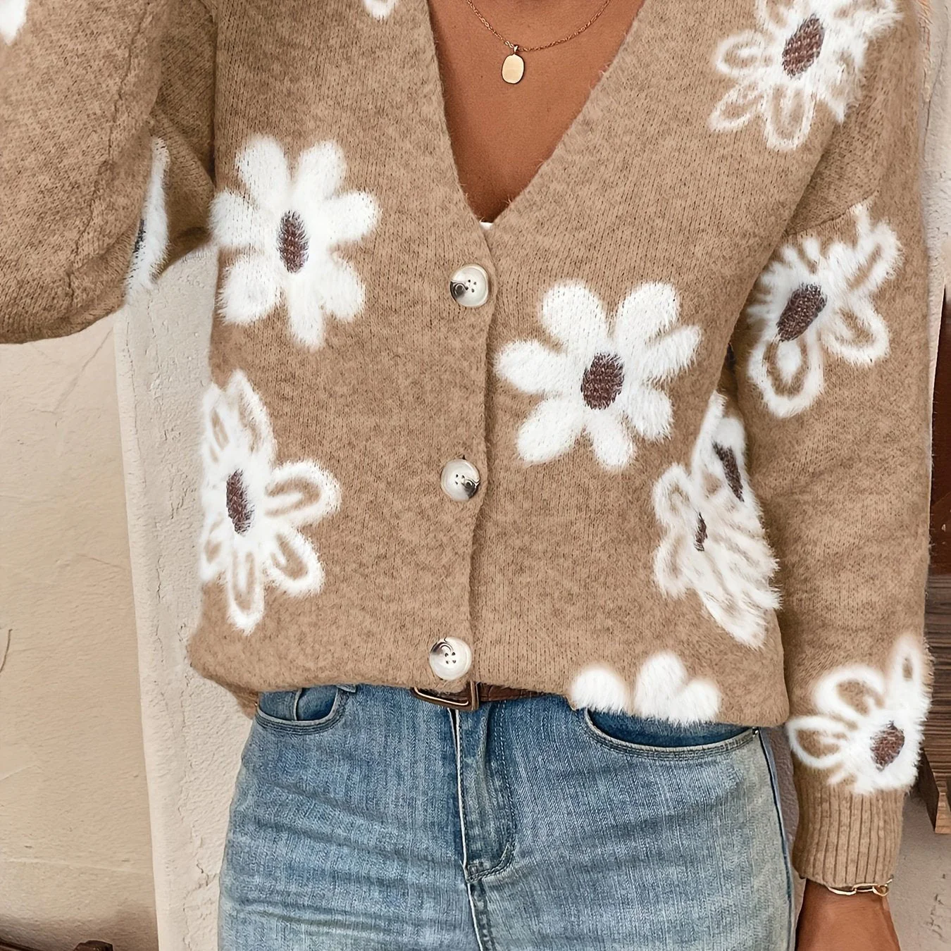 Emma | Bloemenpatroon cardigan trui - Image 12