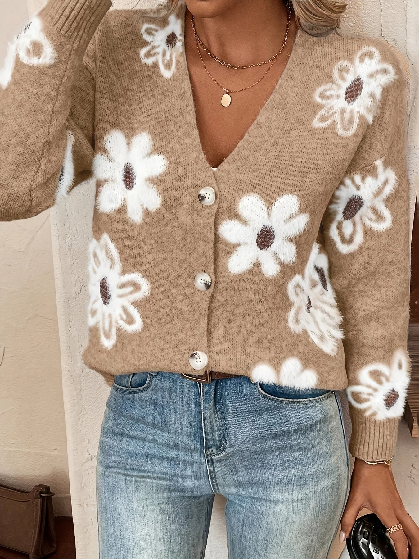 Emma | Bloemenpatroon cardigan trui - Image 3